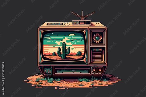 Pixel art Old television, TV, object in retro style for 8 bit game ...