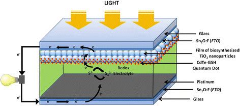 Scheme of a quantum dot sensitized solar cell. The film of...