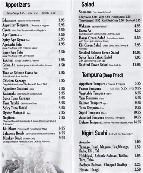 Tomo Sushi Menu, Menu for Tomo Sushi, Aldergrove, Langley - Urbanspoon ...