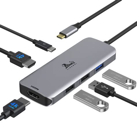 Buy USB C Hub Dual HDMI, USB C to Dual Monitors Adapter to Dual 4K HDMI ...