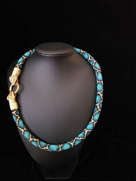 Blue Python Necklace Egypt Styled Jewerly Sea Theme Summer - Etsy