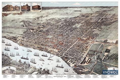 Beautifully restored map of Savannah, Georgia from 1891 - KNOWOL