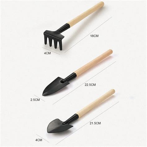 3pcs/set Mini Garden Plant Tool Set With Wooden Handle Gardening Tool ...