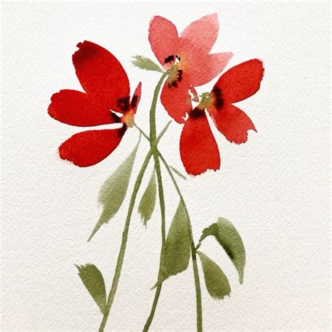 Watercolor Poppies [Video] | Floral watercolor, Watercolor poppies, Flower art painting