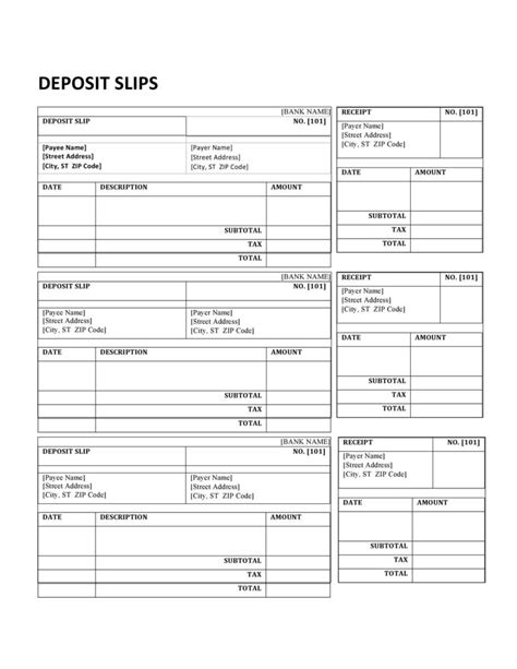 37 Bank Deposit Slip Templates & Examples ᐅ TemplateLab