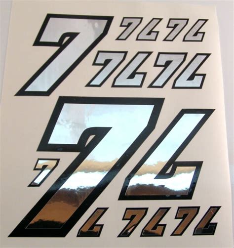 Racing Numbers Number 7 Decal Sticker Pack Silver Black 1/8 1/10 RC models S06 | eBay