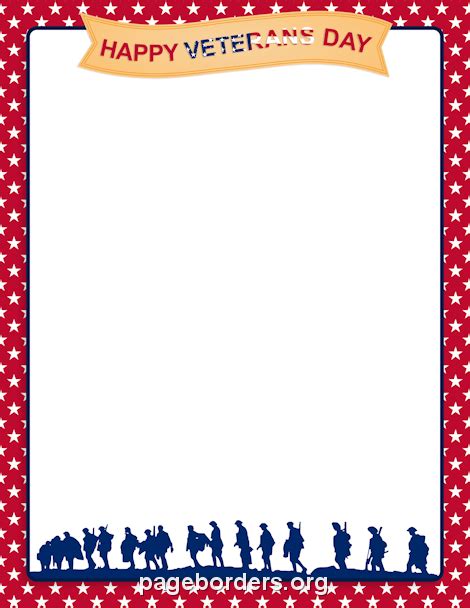 Veterans Day Border: Clip Art, Page Border, and Vector Graphics