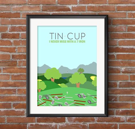 Tin Cup Minimalist Movie Poster With Quote 5 Printable Files 16x20 ...