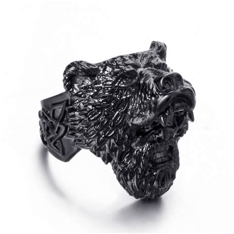 Berserker Ring | Viking Warrior Ring [Silver, Black] – Jewelrify