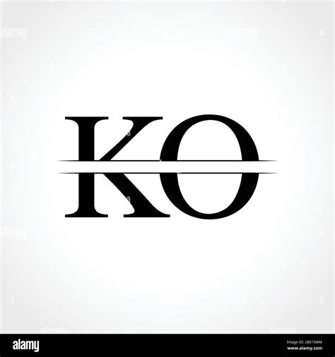 Initial KO letter Logo Design vector Illustration. Abstract Letter KO ...