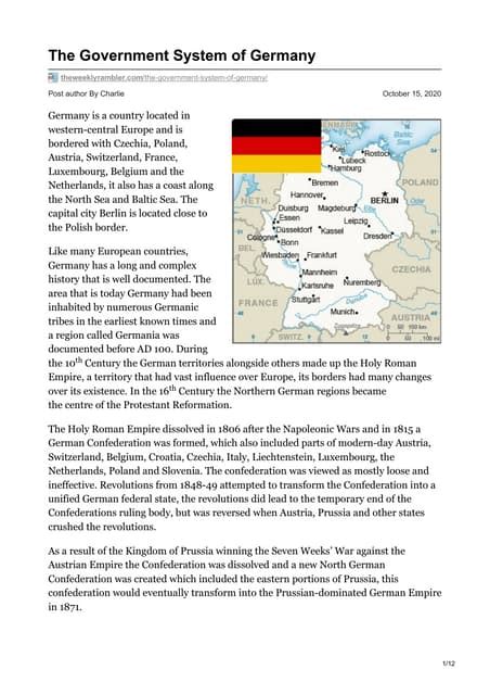 The Government System of Germany | PDF