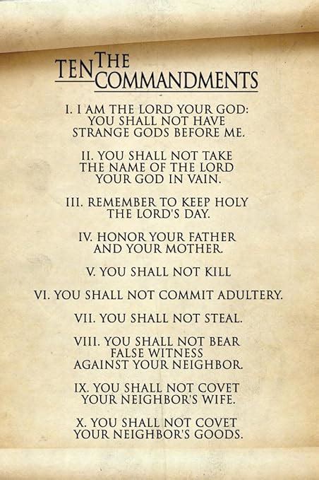 List Of Ten Commandments Printable Kjv