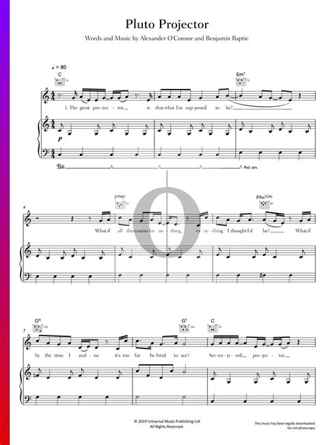 Pluto Projector (Rex Orange County) Piano Sheet Music - OKTAV