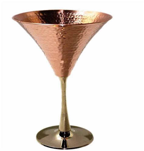 Solid Copper Martini Glasses,Beautifully Hammered Copper Martini Glass(Fast Ship - Copper