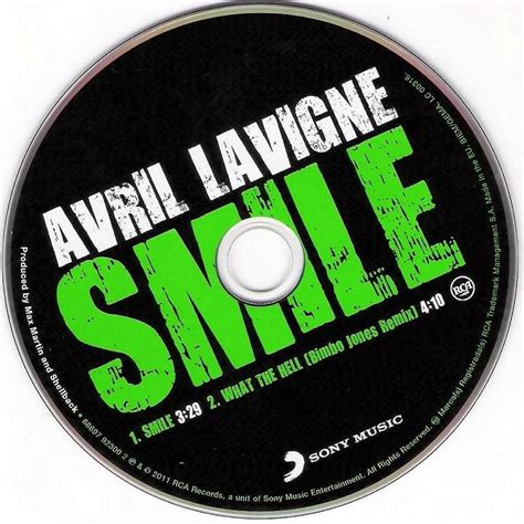 Single: Avril Lavigne - Smile - Encartes Pop