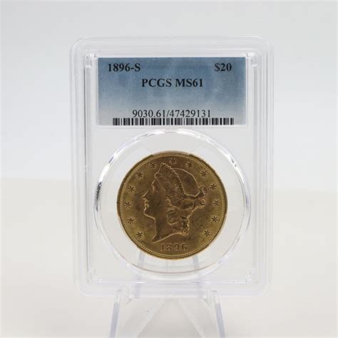 1896-S MS61 Liberty Head 20 Dollar Gold Coin PCGS Graded | Property Room