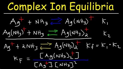 Complex Ion Equilibria - Stepwise Formation Constant Kf & Ksp Molar ...