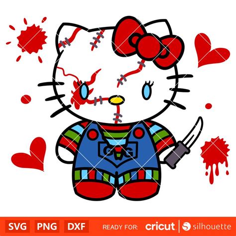 Chucky Hello Kitty Svg, Horror Movie Friends Svg, Halloween | Inspire Uplift