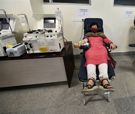 AAP leader Atishi donates blood plasma - Rediff.com India News