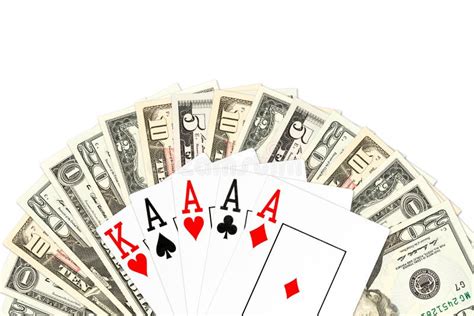 Poker Hand Four of a Kind in Aces Against Us-dollar Bank Notes Stock Photo - Image of aces, copy ...