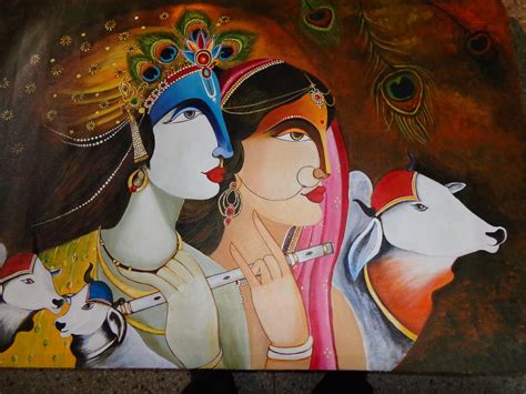 20 Modern Art Paintings Of Radha Krishna | Modern art paintings, Indian paintings, Krishna painting