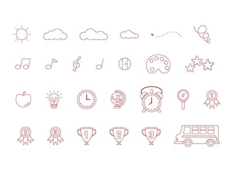 Premium Vector | Simple vector line icon set collection of icons out style