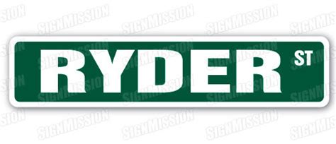 RYDER Street Sign Name Childrens Room Door Gift Kid Child Boy - Etsy