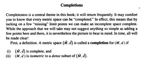 real analysis - About definition of completing a metric space ...