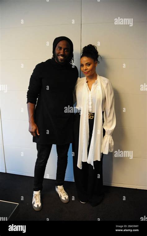 Rashid Johnson during the press tour of his film Native Son, NYC 2019, posing with actress Sanaa ...