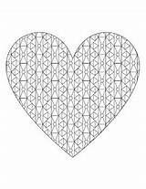 Geometric Hearts Coloring Pages By Qetsy  TPT sketch template