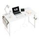 39 inch White Computer Desk with Power Outlet, 40 inch Teen Study Table ...