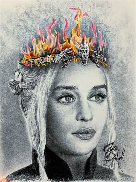 Daenerys Targaryen Crown Drawing Art Print | Etsy
