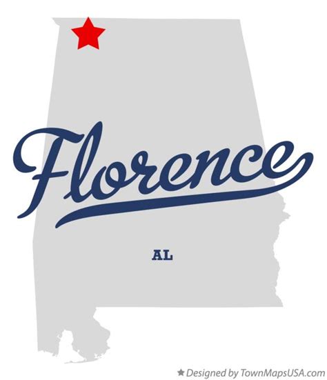 Map of Florence, AL, Alabama