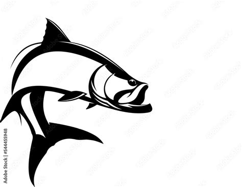 Tarpon Fishing logo Vector. Unique and fresh tarpon fish jumping out of ...