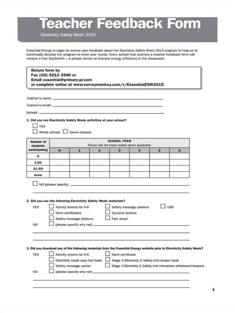 FREE 16+ Teacher Feedback Form Samples in PDF | Ms Word