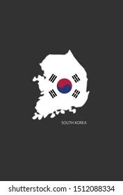 Sticker Outline Map South Korea Flag Stock Vector (Royalty Free) 1512088334 | Shutterstock