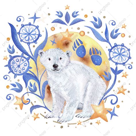 Polar Bears PNG Picture, Watercolor Polar Bear Illustration, Watercolor ...