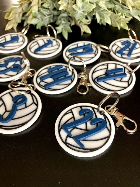 Volleyball acrylic keychains custom keychain number | Etsy