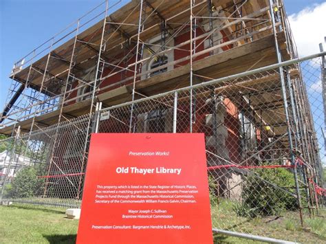 Exterior Work Starts at Braintree's Old Thayer Library | Braintree, MA ...