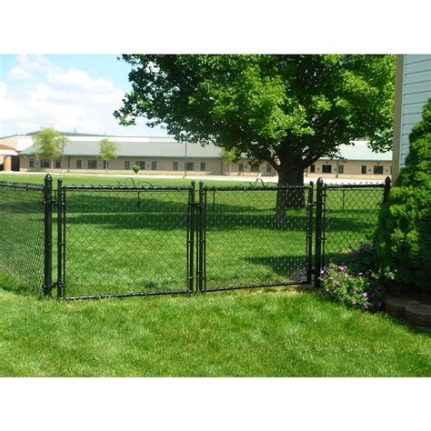 4-ft H x 10-ft W Vinyl-Coated Steel Chain Link Fence Gate in the Chain ...