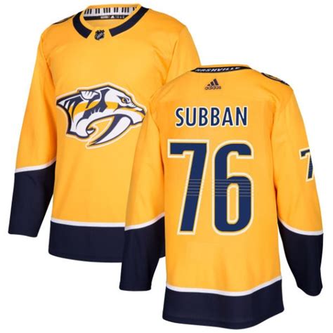 Nashville Predators Official Gold Adidas Authentic Adult NHL Hockey Jersey