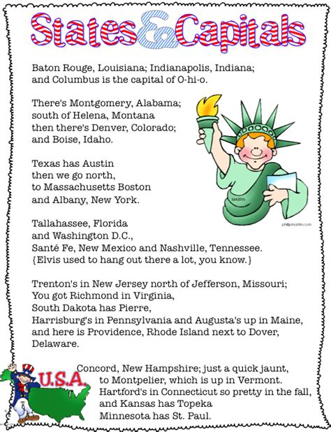 States & Capitals Song [Free Printable] | Living Laughing & Loving