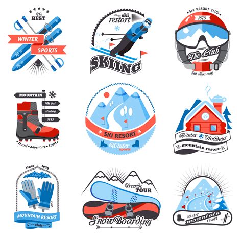 Ski resort emblems set 479030 Vector Art at Vecteezy