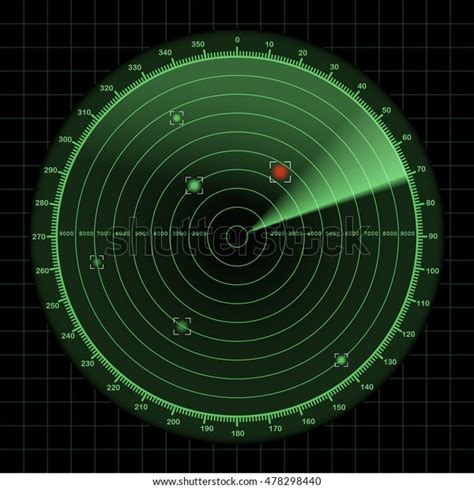 Radar Sonar Screen Detection Monitor Background Stock Vector (Royalty ...