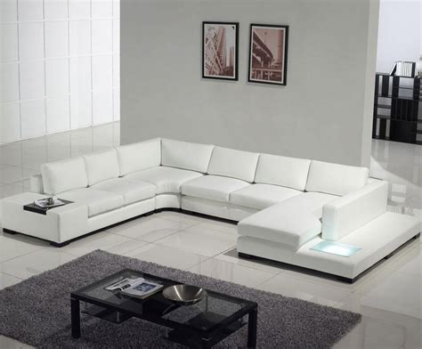 Modern White Leather Sectional Sofa 3 from the Soft Seating collection at Modern Area Rugs