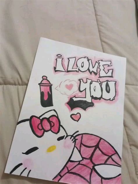 Te amo en graffiti~ hello kitty y spiderman en 2024 | Dibujos ...