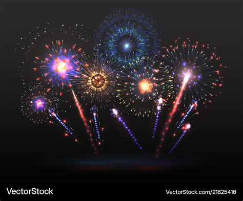 Fireworks background firework petard exploding Vector Image