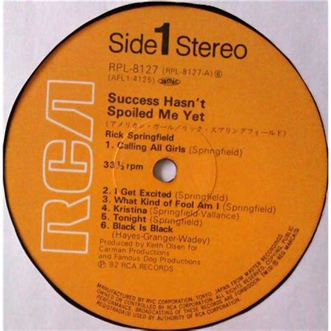 Rick Springfield – Success Hasn't Spoiled Me Yet / RPL-8127 цена 700р. арт. 04794