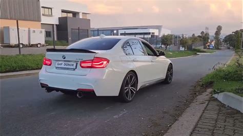 BMW 320i F30 (stage 2) Catless Downpipe exhaust sound - YouTube