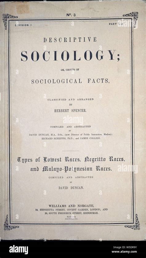 DESCRIPTIVE SOCIOLOGY; OR GROUPS OF SOCIOLOGICAL FACTS - SIGLO XIX. Author: HERBERT SPENCER ...